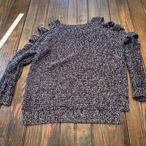 Aqua Open Shoulder Sleeve Sweater S